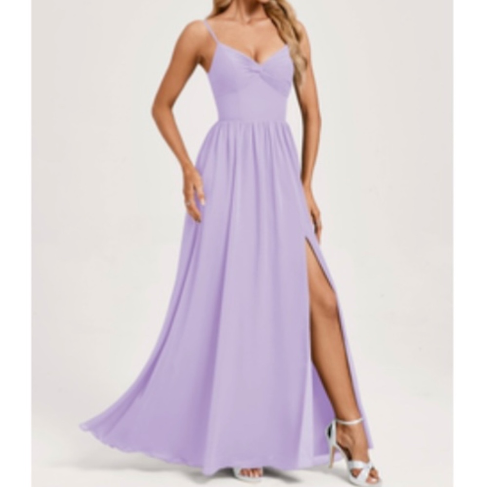 A-line V-Neck Floor-Length Chiffon Bridesmaid Dress